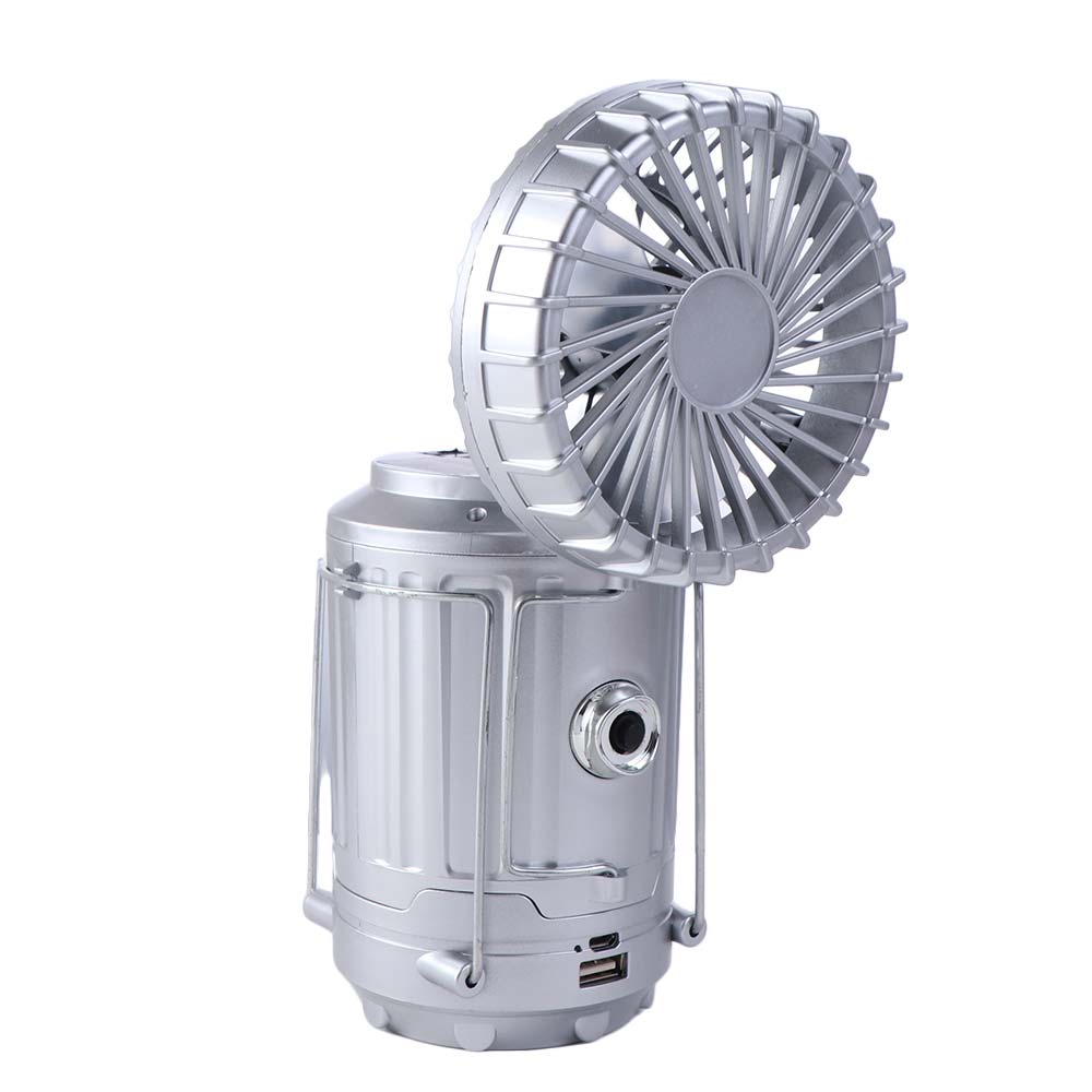 Portable Solar Camping Lantern Solar Powered Rechargeable LED Light Portable Electric Fan  Hiking