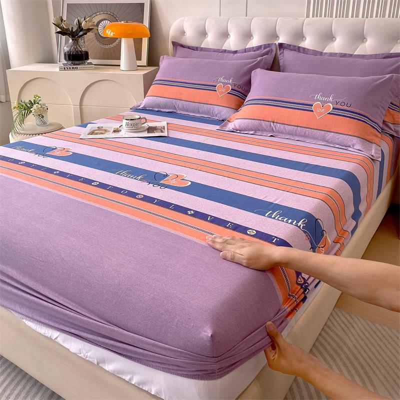 

Классический комплект простыней с цветочным узором, 100% хлопок, утолщенная простыня с резинкой, мягкий, приятный для кожи чехол для матраса с 2 наволочками 120x200x25cm 3Pcs