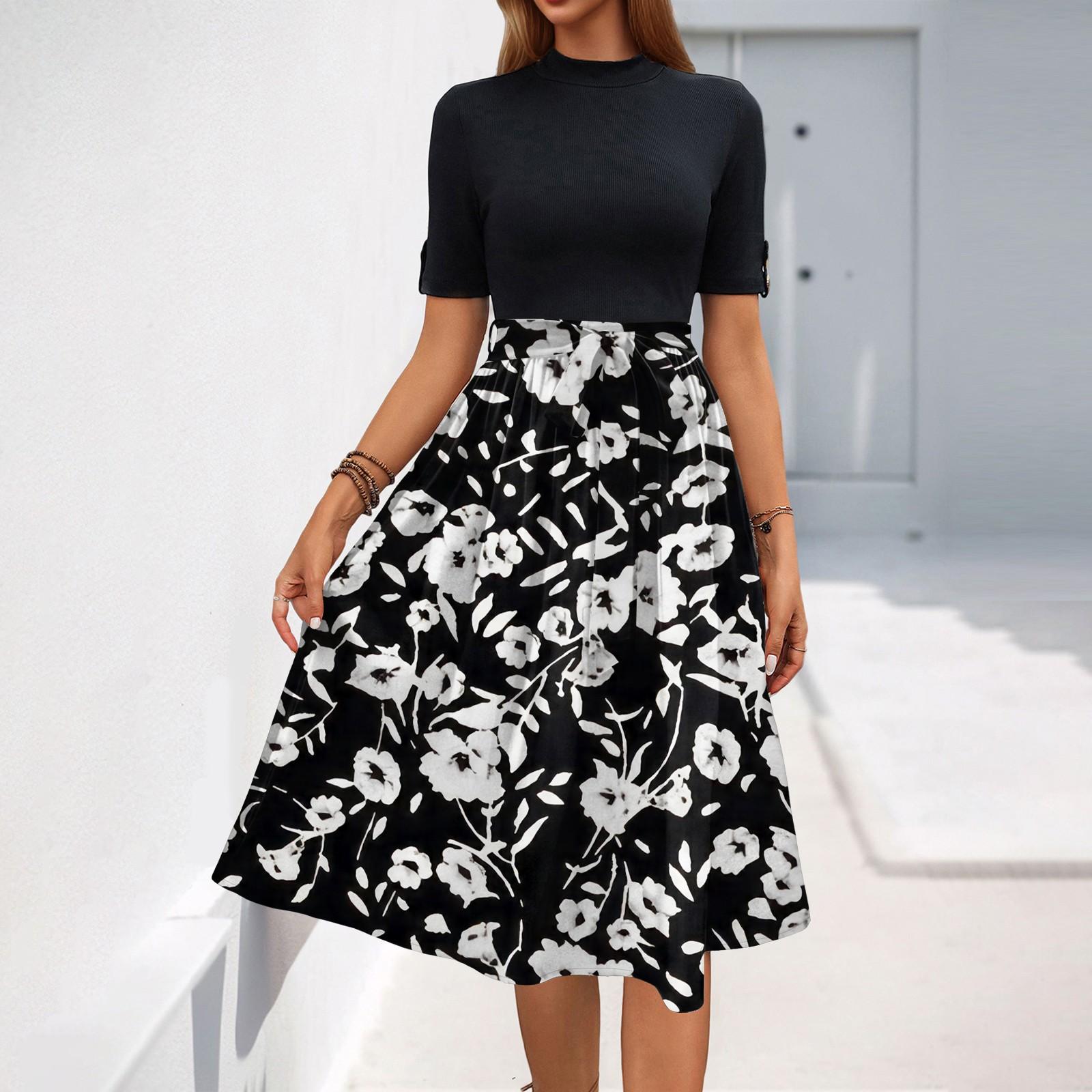 

Женские летние платья повседневные свободные сарафаны с короткими рукавами и карманами XXL