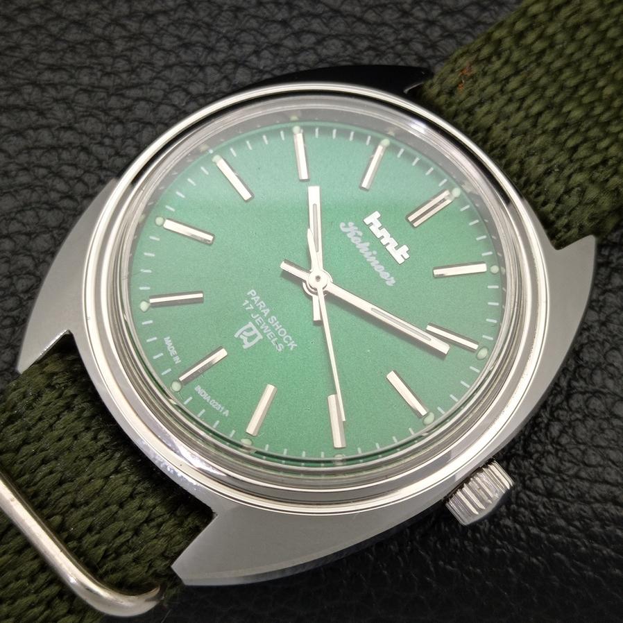 AUTHENTIC HMT INDIAN HAND-WINDING GREEN DIAL WRIST WATCH A426480-2