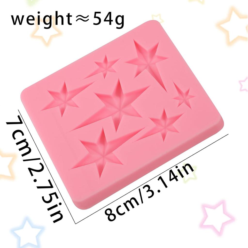 1 Pcs Hexagonal Star Chocolate Silicone Mold, 3D Star Candy Fondant Mold, Suitable for Holiday Party Cake Decoration, Cupcake Toppers, Cookies,