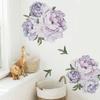 Purple Peony Flowers Wall Stickers for Kids Room Living Room Bedroom Home Decoration Wall Decal