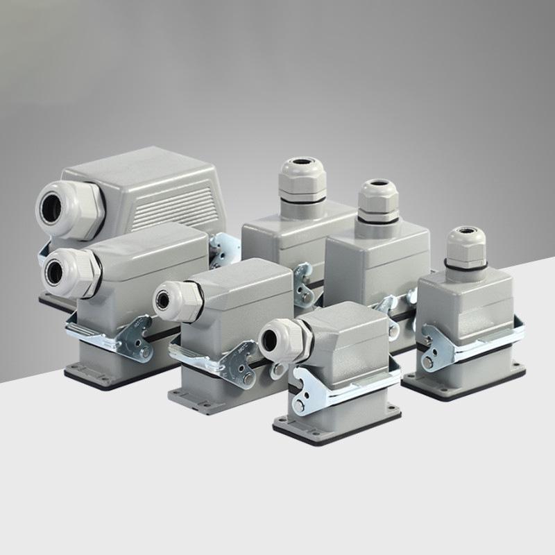 Heavy-Duty Rectangular Aviation Connector Plug & Socket: 6, 10, 16, 24, 32 Pin Options