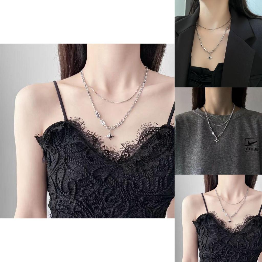 Lightweight And Chic Rhinestone Star Necklace For Spring 2024 Fashionable And Casual Wear