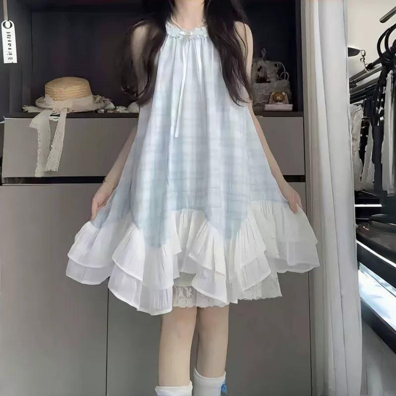 

2025 Trendy Plaid Patchwork Girls Summer Dress - Super Stylish and Beautiful 150 cm