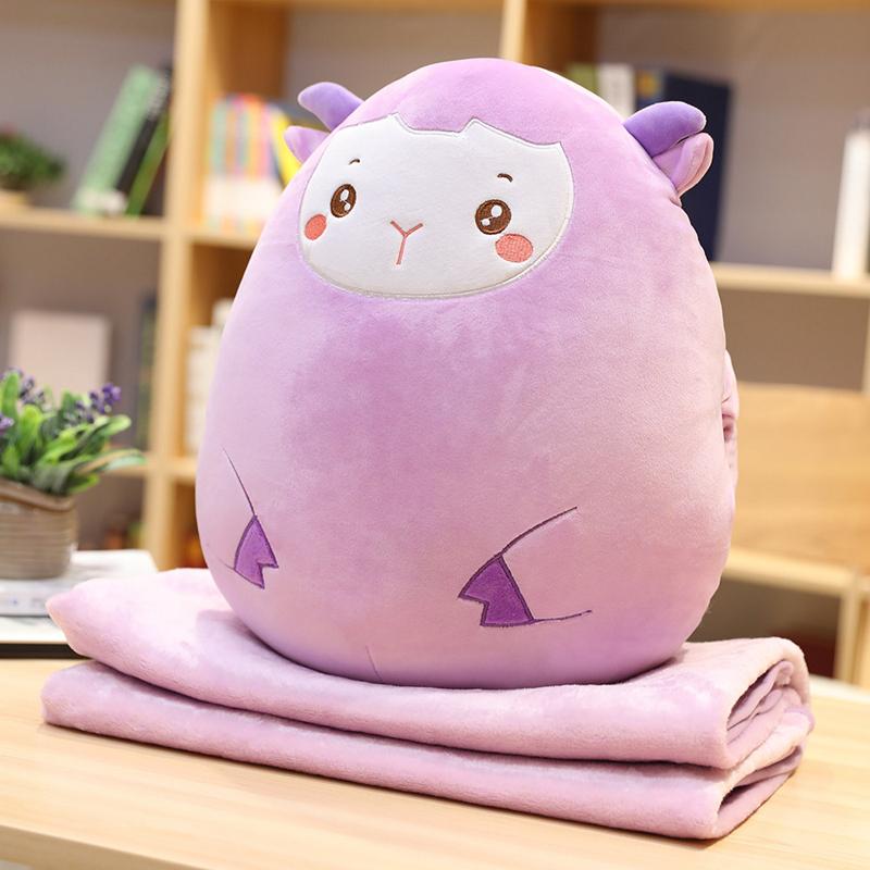 Hot Lovely Cartoon Animal Dinosaur Unicorn Mouse Monkey Plush Toys Stuffed Soft Warm Hand Pillow Blanket Children Birthday Gift