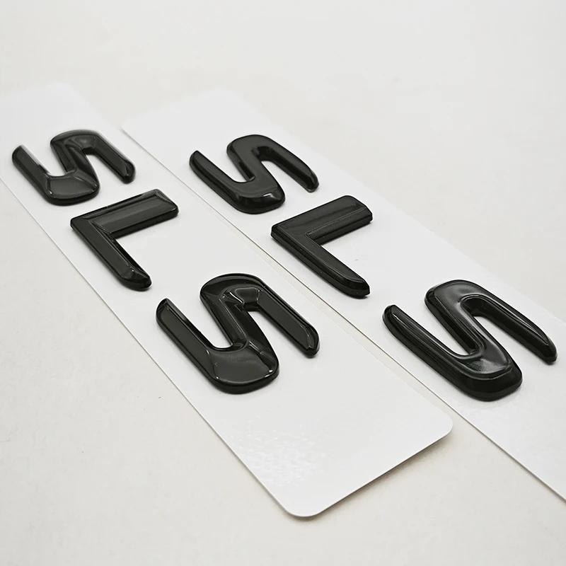 For Mercedes Benz 3D ABS Car Letters Logo SLS Badge Rear Trunk Emblem Decals For Mercedes Benz SLS C197 R197 Tail Marking Accessories