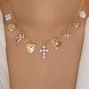 Love Cross Necklace Wholesale European and American Jewelry Simple Women's Retro French High-end Alloy Sweater Chain