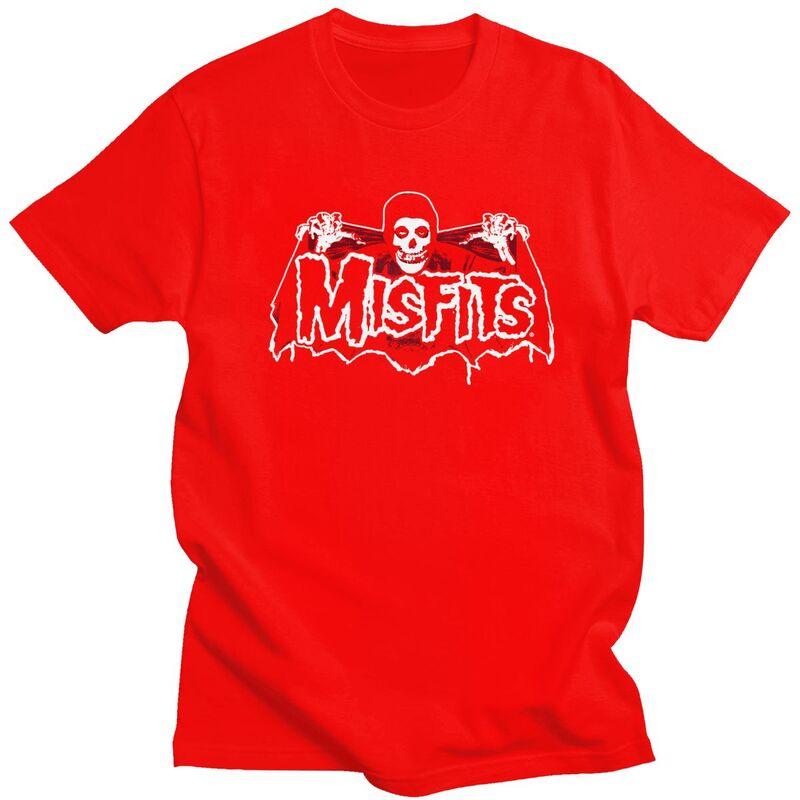 

Custom Horror Punk Rock Misfits Skull Tshirts for Men Short Sleeve Casual T Shirt Fashion Tshirt Slim Fit 100 Cotton Tee Gift S