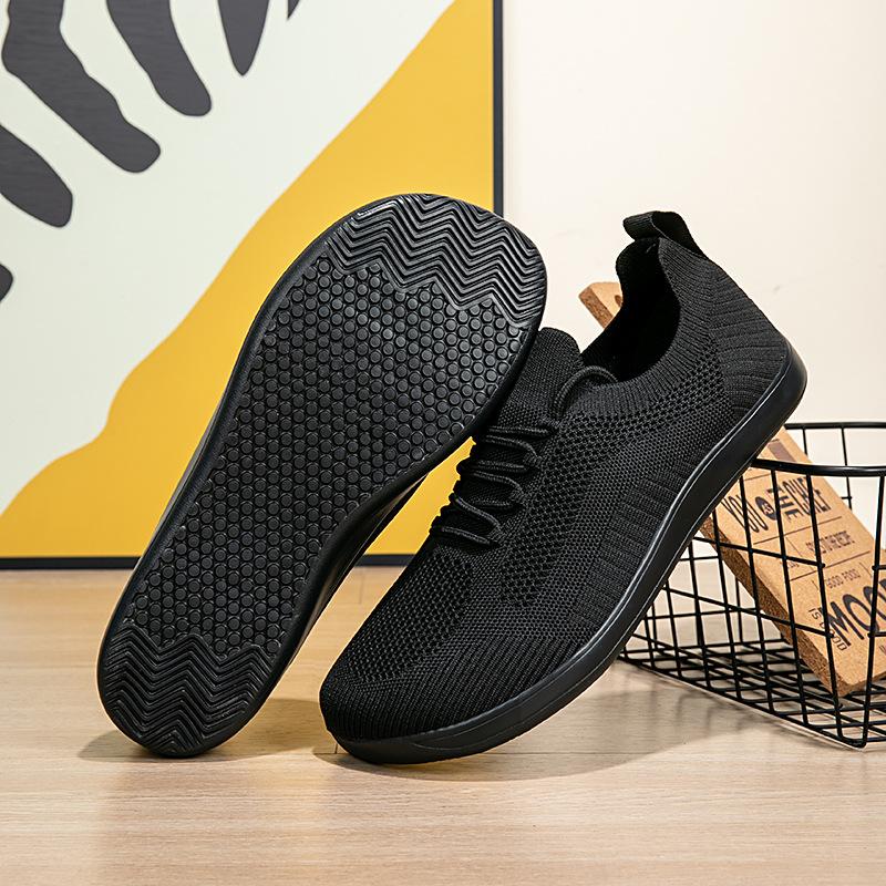 

Летающие тканые страховочные ботинки мужские дышащие ботинки уличная обувь для ходьбы кемпинга повседневная спортивная удобная сверхлегкая сетчатая обувь с широким носком 36 чёрный