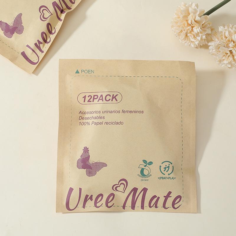 12Pcs Disposable Paper Urinal Toilet Women Urination Device Urinal Funnel Outside Pee Cup Waterproof Standing Urinary Funnel