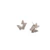 Silver needle zircon butterfly stud earrings personality temperament exquisite fashion earrings light luxury high sense earrings design sense niche