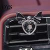 Durable Alloy Air Freshener Halloween Car Vent Clip, Metallic Skull Bat Automotive Interior Decoration Charm, Cool Auto Aroma Diffuser for Gothic