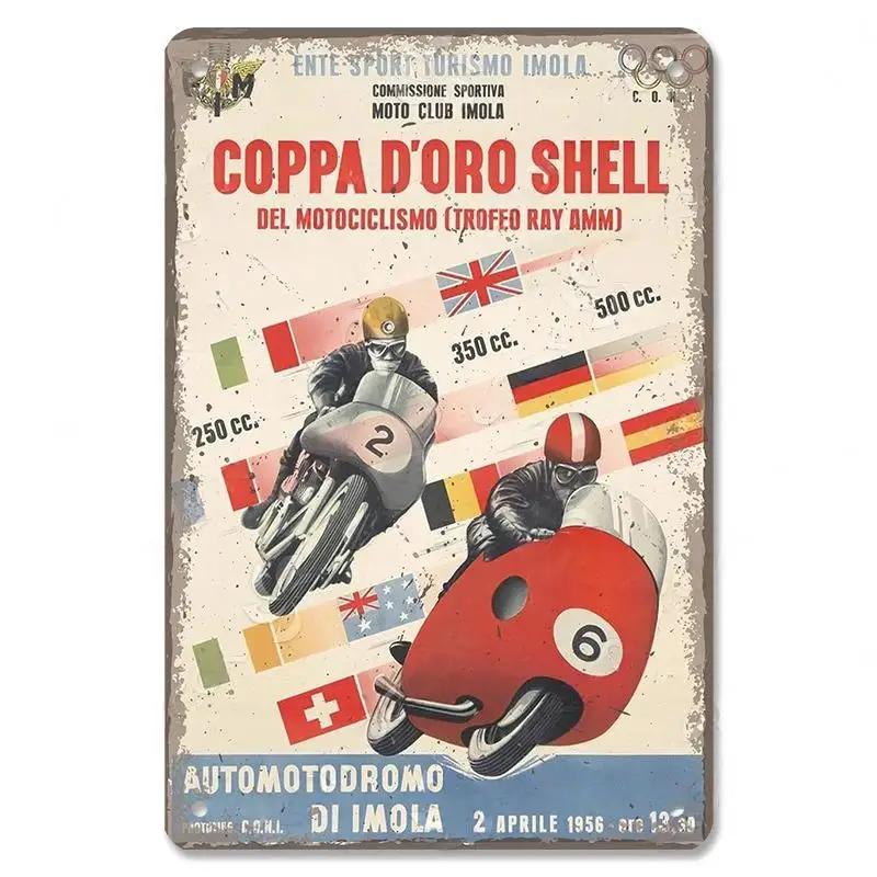 Vintage Metal Sign Motorcycle Poster Decor TT Racing Metal Tin Plate Living Room Wall Garage People's Cave Restaurant Art Decor