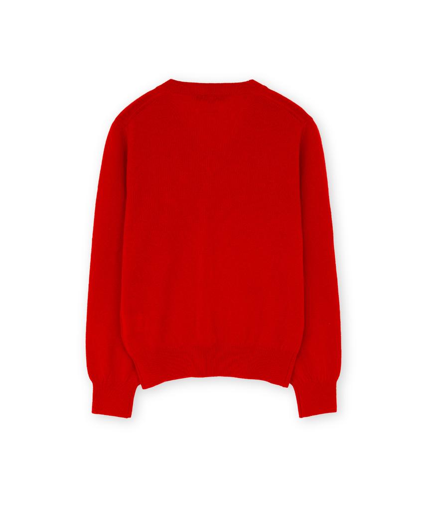 Beulaunyadeu W Extra Super Fine V-Neck Knit, Red