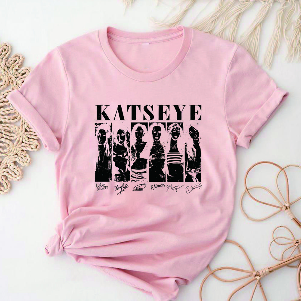 Aesthetic Katseye Music Tshirt Kpop Shirt Beautiful Chaos Tshirt Trendy Music Tee Y2k Top Unisex Short Sleeves Tops Fans Gift