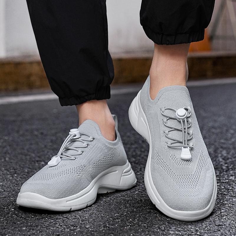 Fashion 2025 New Men's Sports Shoes, Trendy Large-sized Woven Net Fabric Shoes, Breathable, Lightweight and One-foot Lazy Shoes