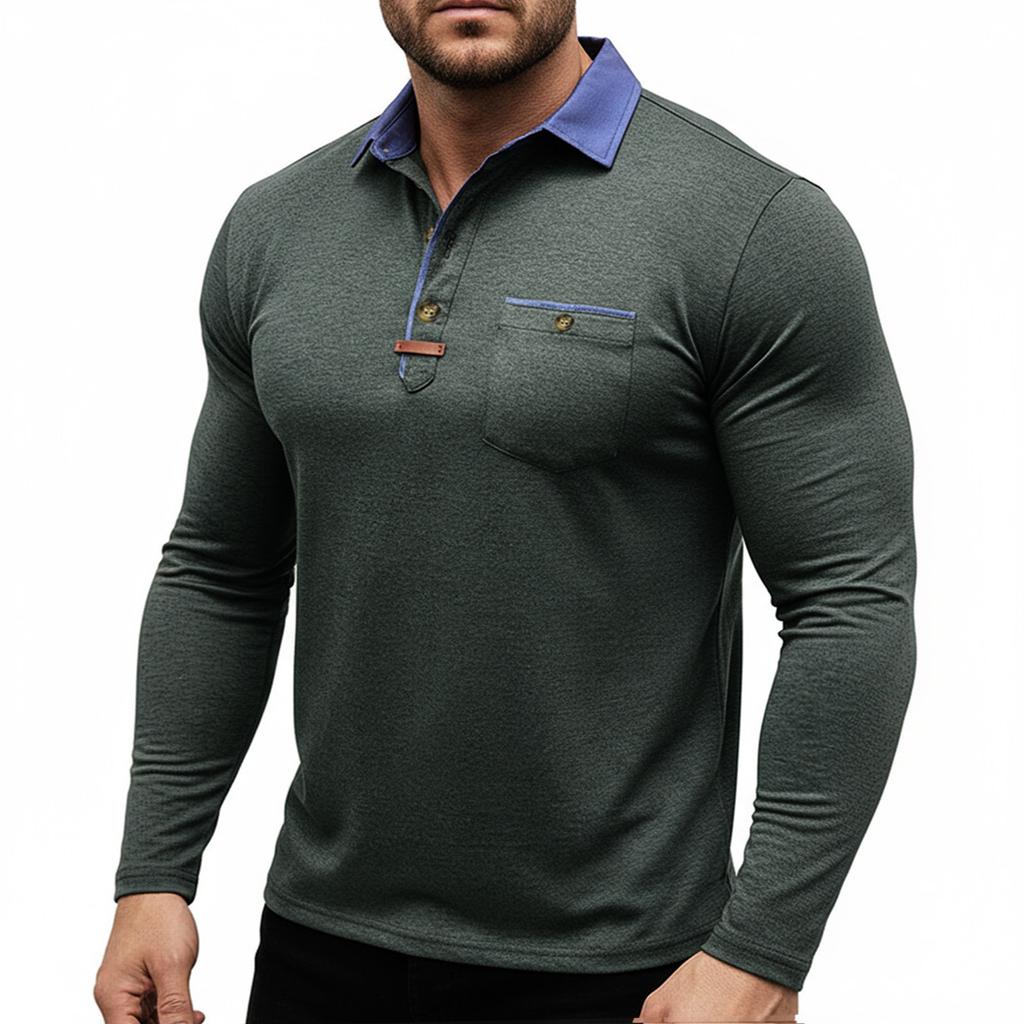 Herrfärg Långärmade Toppar Herr Casual Mode Långärmade Toppar
