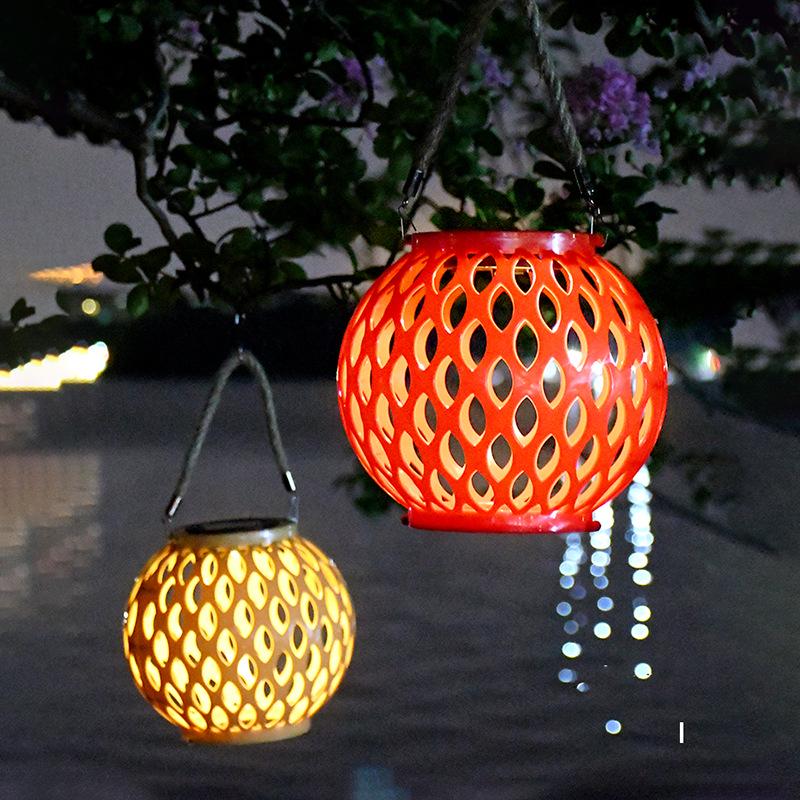 Outdoor Rainproof Solar Hanging Zen Lantern: Atmospheric Pendant Light for Trees and Courtyards
