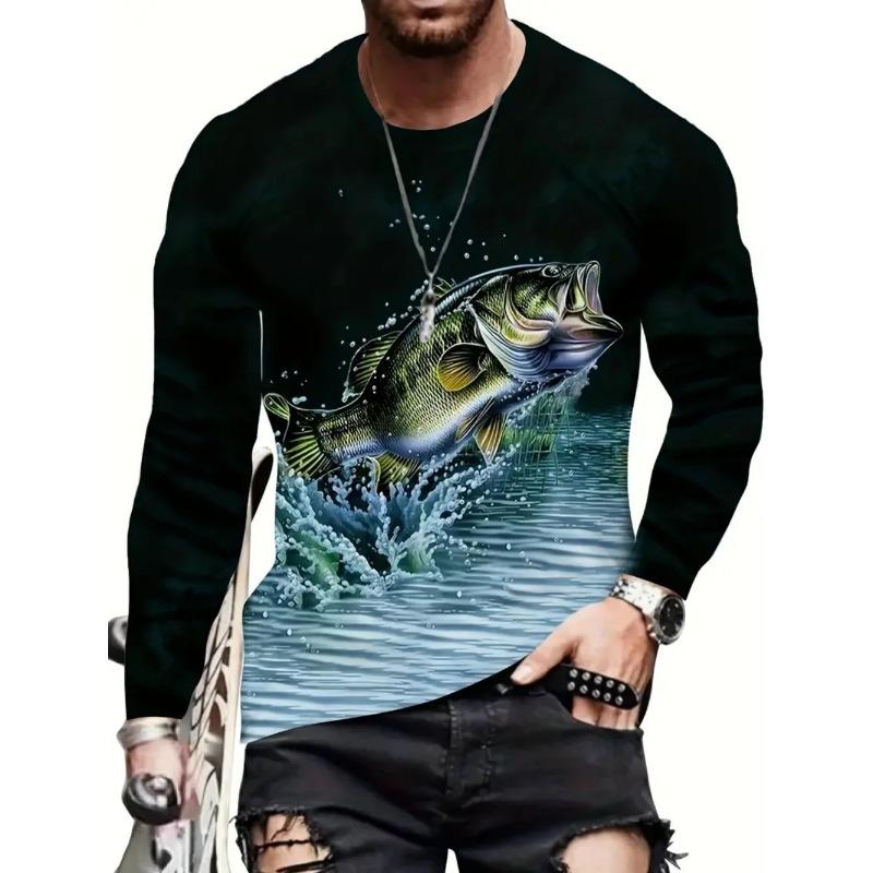 

Fishing Shirts Men s T-Shirts Long Sleeve Men Clothes Autumn Streetwear Top Pullovers Male T Shirt Outdoor Casual Men s Clothing M