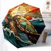 1pc Ocean Turtle Automatic Umbrella | Portable Foldable 8-Rib Manual Open, Cute Birthday & Holiday Gift for Outdoor Yy260107096
