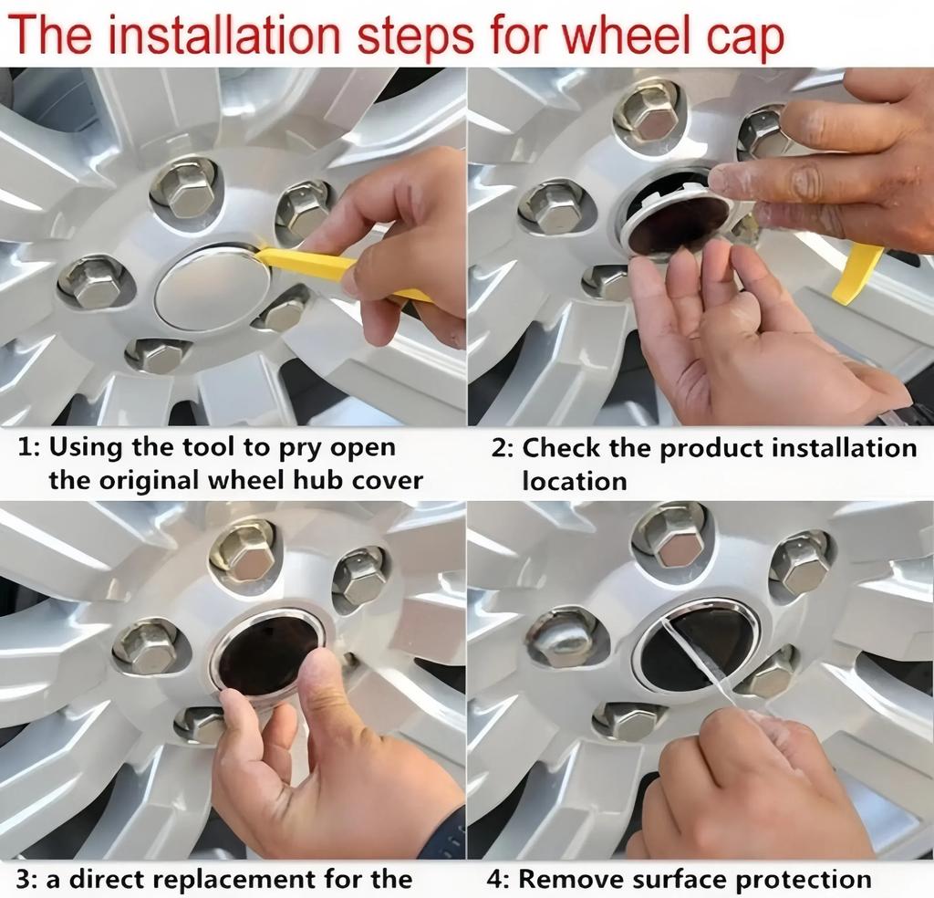 4pcs 60MM (I.D 56MM ) VS W Work Logo Emblem Car Wheel Center Cap Car Accessories for Wheels Hub Lid Rim Hubcaps Cover Replace