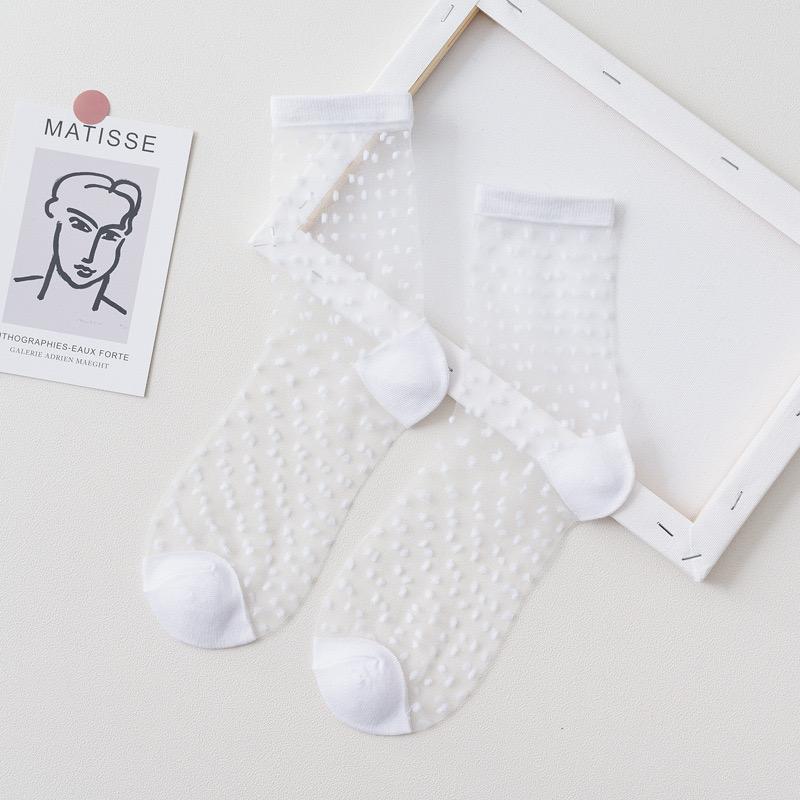5 pairsFashion Kawaii Women Socks Sexy Lace Mesh Fishnet Socks Mixed Transparent Stretch Elasticity Ankle Net Yarn Thin Sox