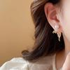 Exquisite French Zircon Heart & Pearl Mermaid Tail Stud Earrings - Personalized, Creative Two-Way Design