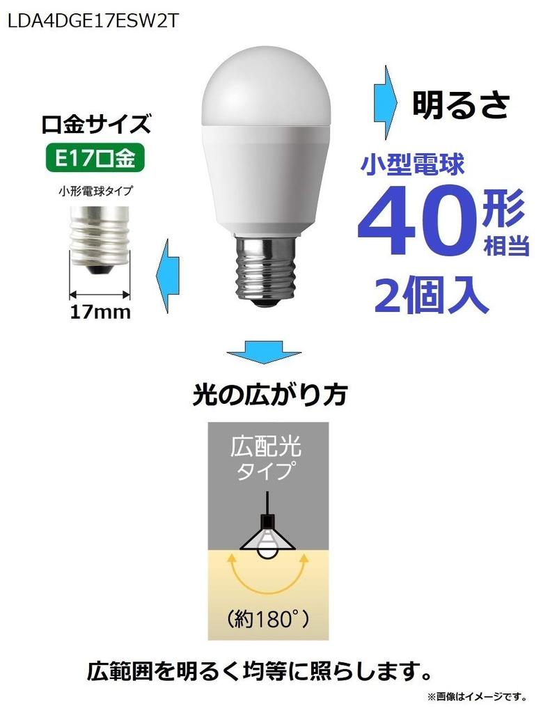 Panasonic Mini Krypton LED Light Base Diameter Equivalent to 40W Light Daylight Equivalent Small Light Wide Light Distribution Pack of Compatible with