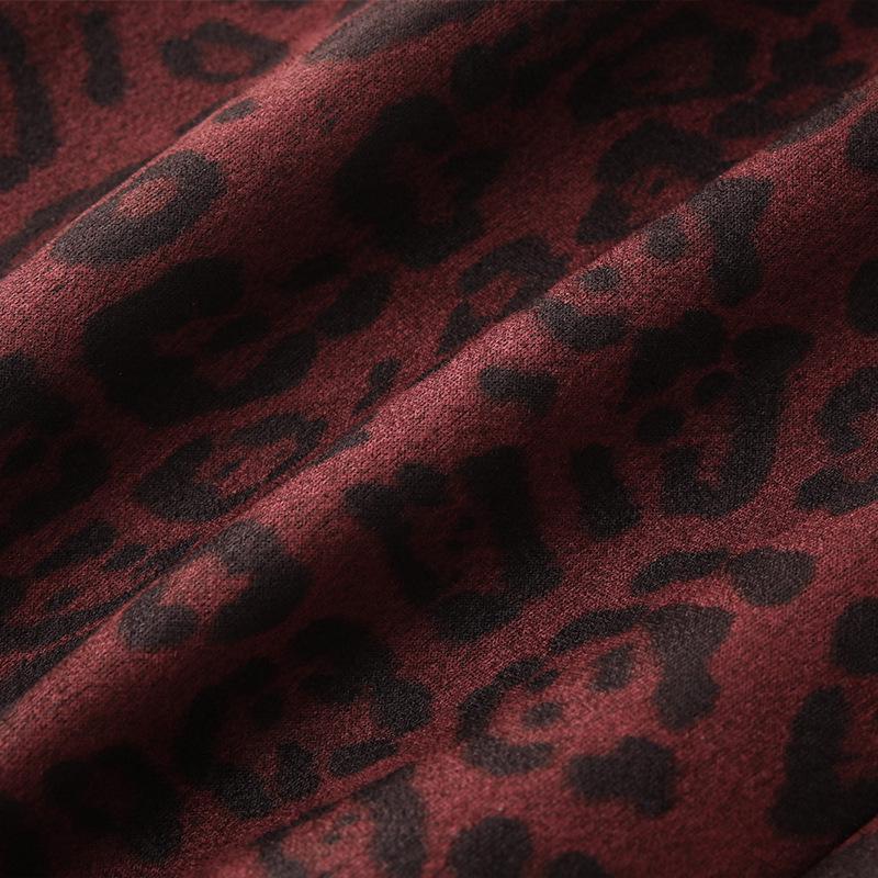 Ankola Red Leopard Print Tweed Mini Skirt - Women's 2024 A-Line High Waist Hip-Hugging Skirt