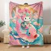 1pc My Melody Koi Fish Home Decor Blanket - Seasonal Universal Comfortable Washable Gift for All Ages, Available In Multiple Sizesz060
