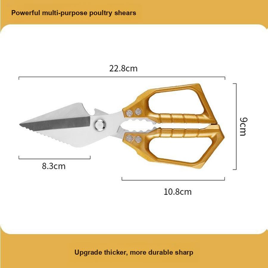 

2 шт. Кухонні ножиці - Висока твердість, гострі, потужні ножиці для різання кісток, нержавіюча сталь для кісток курки, качки, гусака та великих голів 1 pcs 22.8*9cm золотий