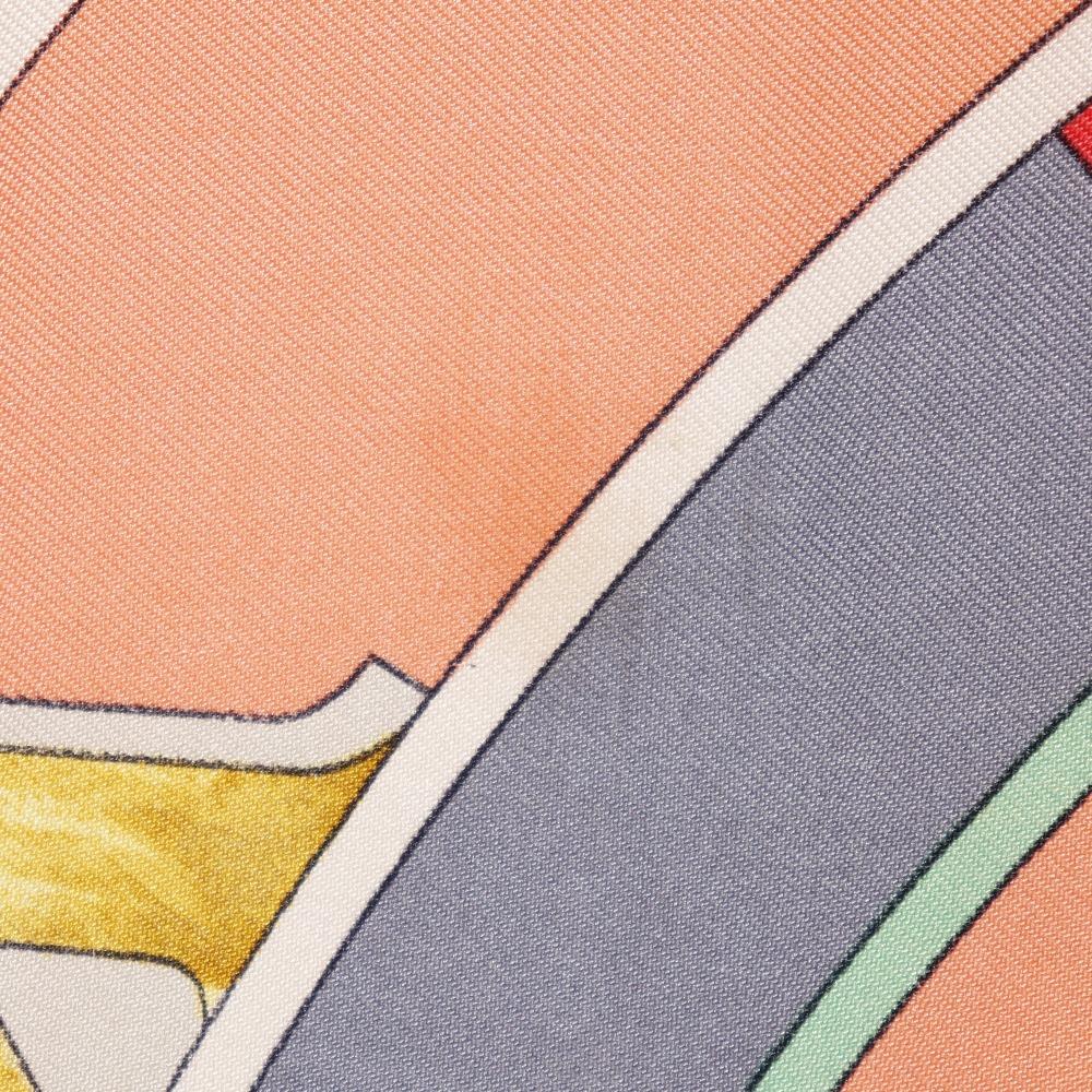 Hermes Carree90 Scarf Parmi Les Fleurs Je Compte Les Heures Time Spent In the Flowers Red/multicolor Silk Women Used