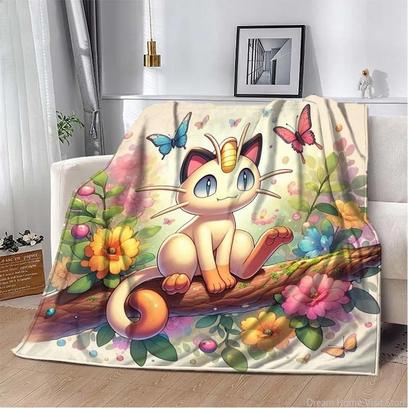 Japan Anime Pokemon Cartoon Eevee Soft Blankets,Warm Throw Blanket Comfortable Blanket for Picnic Beds Sofa Home Bedroom Kids