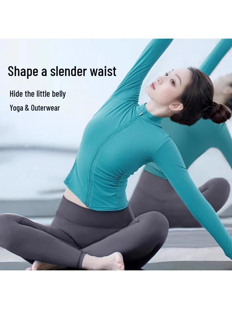 Damen Yoga Langarm Stehkragen Reißverschluss Jacke für Laufen & Fitness 2025