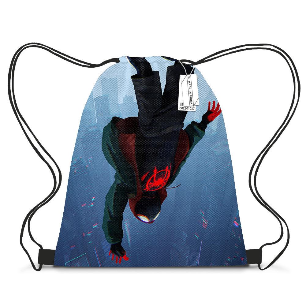 Spider-Man Cartoon Drawstring Backpack Student Casual Bundle Bag Printed Storage Bag