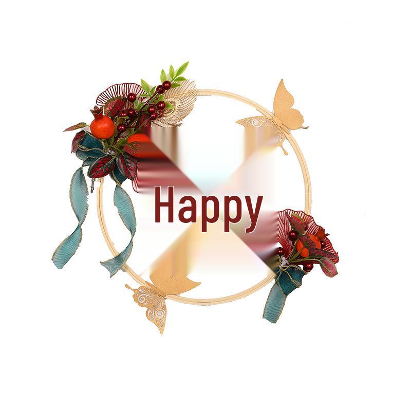 Gold Wedding Room Door Decoration Set with Xi Character Stickers