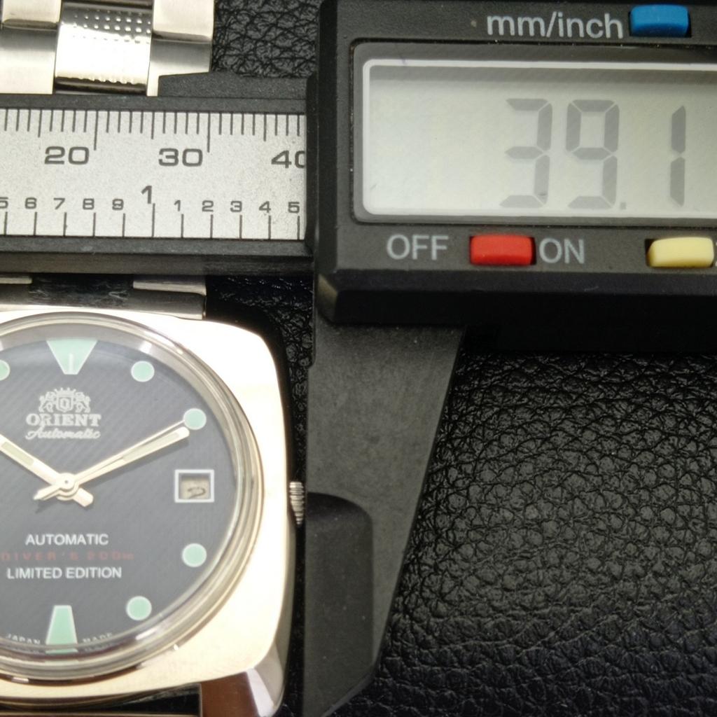 USED VINTAGE ORIENT AUTOMATIC 46941 JAPAN MENS BLUE COLOR DIAL WATCH A436580-2 R123a-a436580