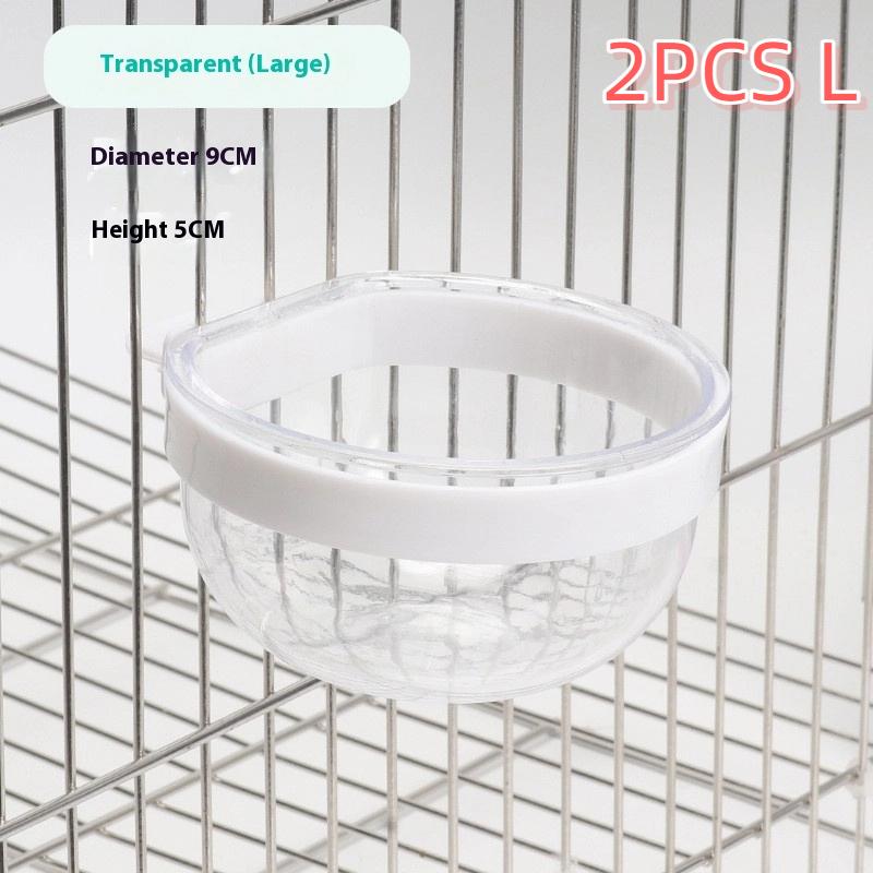 Miska na krmení ptáků Odnímatelná Průhledná miska Plastová Nádobka na jídlo Do klece Pohodlný Závěsný Krmítko na semena a vodu pro papoušky