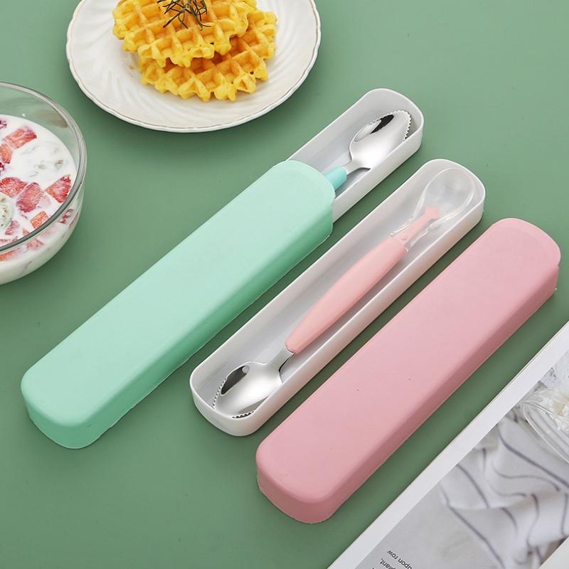 Stainless Steel Baby Feeding Spoons Silicone Heads Gentle on Gums Suitable for Everyday Use