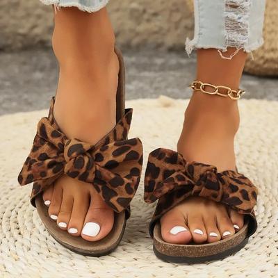 Women's Shoes 2025 Open Toe Women's Slippers Outdoor Casual Slippers Women Bow Tie Buckle Flat with Plus Size Ladies Sandals