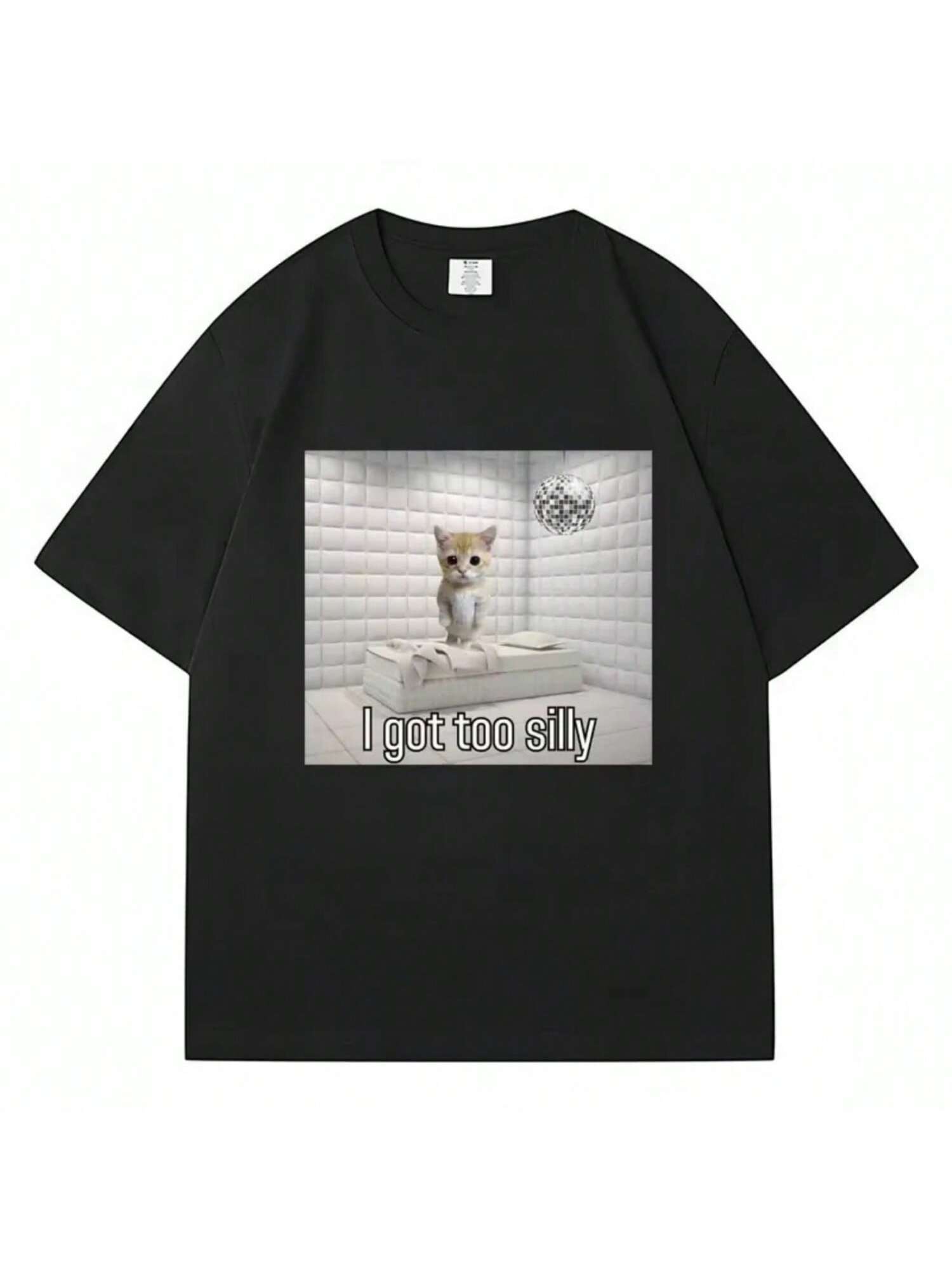 I Got Too Silly Funny Sad Crying Cat Meme T Shirt unisex Wo unisex Short Sleeve T-Shirt Summer Sport Casual Summer Streetwear S разноцветный