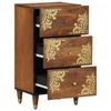Sideboard with Drawers Brown 40 X 33 X 75 Cm Solid Mango Wood