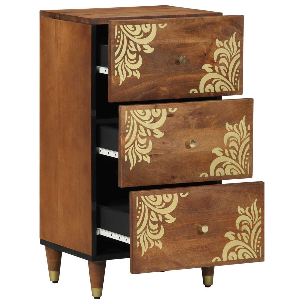 Sideboard with Drawers Brown 40 X 33 X 75 Cm Solid Mango Wood