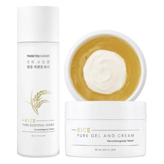 THANK YOU FARMER Rice Pure 2-Step Set [Toner 200ml + Cream 80ml]