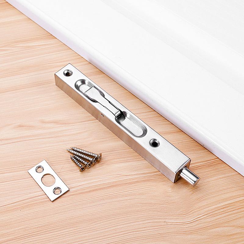 1Pc Stainless Steel Spare Tools Double Opening Doord Door Guard Lever Finger Slide Lock 6/8Inch Door Edge Lever Action Flush Bolt