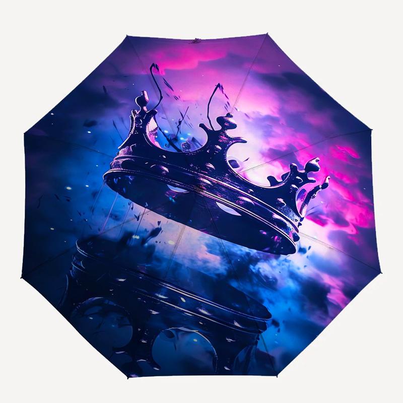 1pc Crown Reflection Fantasy Umbrella with Plastic Handle,Suitable for All Seasons UmbrellaPT594