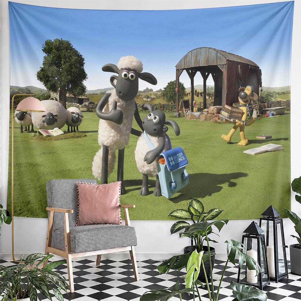 Cozy Shaun the Sheep Wall Art, Green Fresh Look, Great Option for Office Waiting Room and Reception with Warm with Flair with Calm Mood