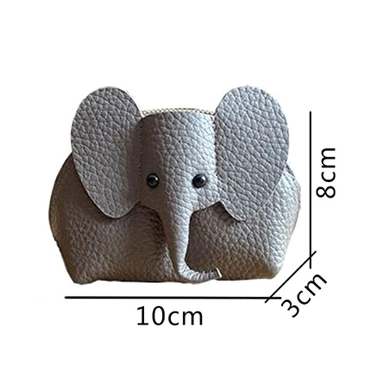 Pu Leather Elephant Money Bag Women Coin Purse With Key Ring Multifunctional Zipper Storage Bags Key Case