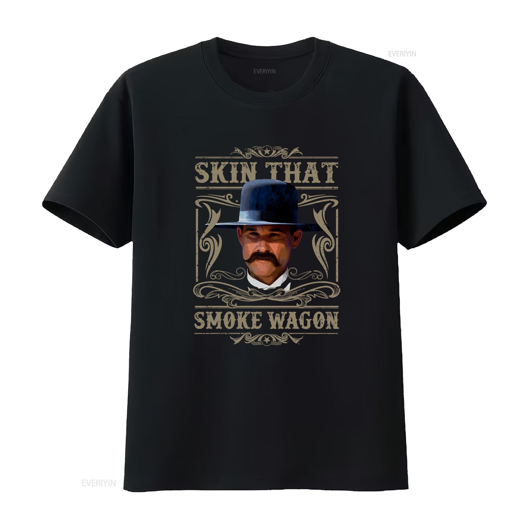 

Skin That Smoke Wagon Iconic Western T Shirt vintage Washed Comfortable homme designer clothes Stretched Breathable 4XL